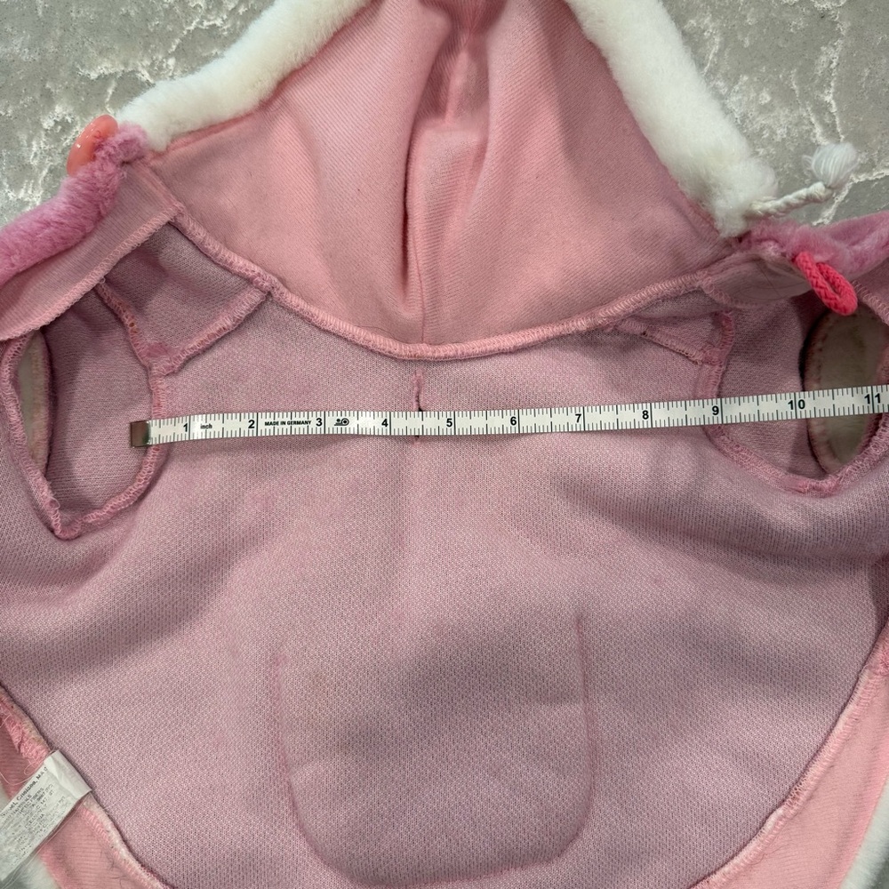 Vintage Barbie Pink Plush Dog Coat with Hood & Pocket Hearts Size Small - Picture 9 of 11